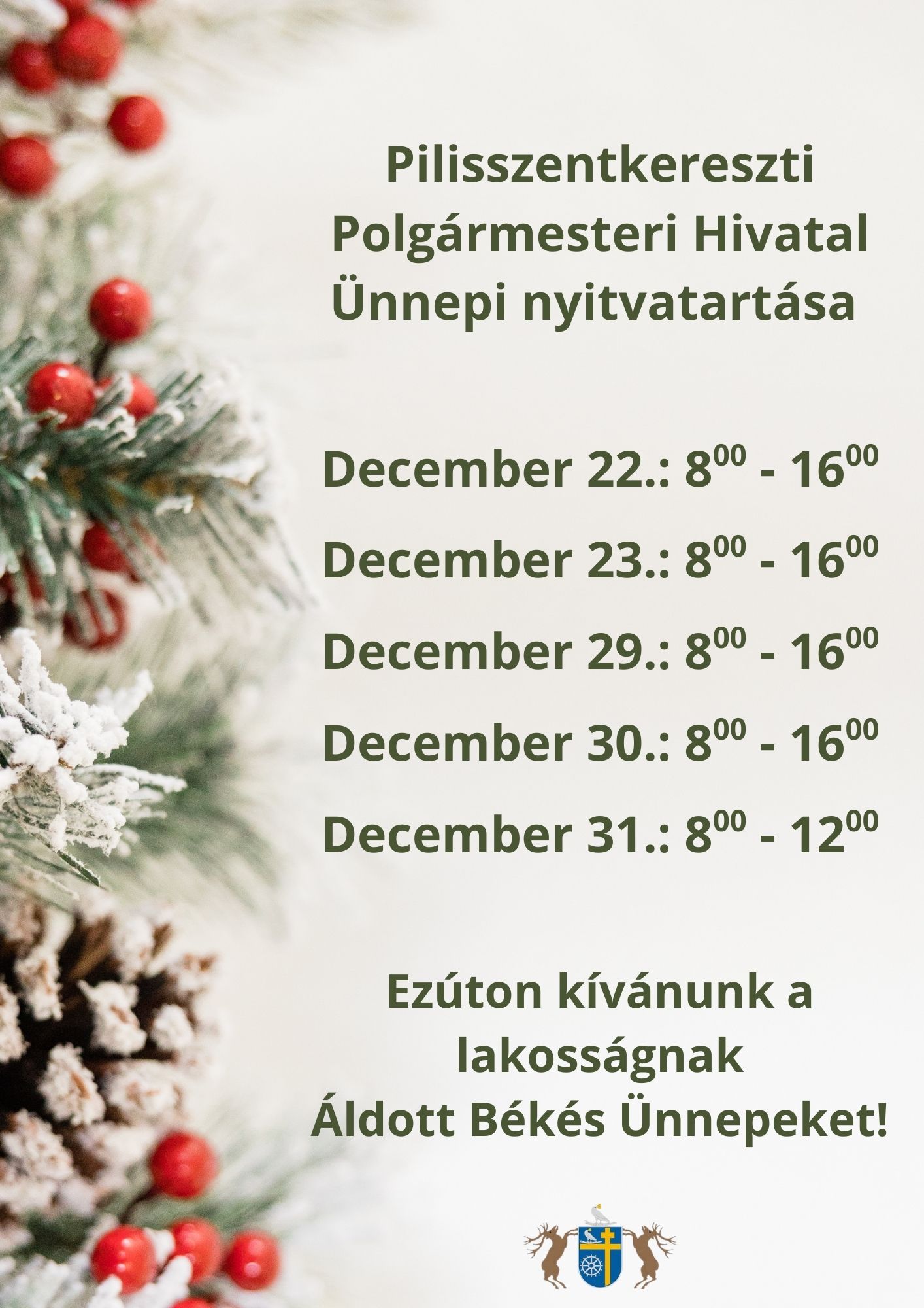 Ünnepi nyitvatartás